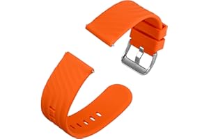 Anbeer Silicone Watch Straps 18mm 20mm 22mm, Quick Release Rubber Replacement Bands for Men Women - Extra Long