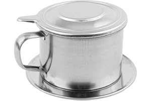 EpheyFIF Caffettiera in acciaio inossidabile, caffettiera vietnamita, caffettiera, tazza da portata, infusore manuale a goccia, ufficio, casa, viaggi, filtro antigoccia capacità 50 ml/100 ml