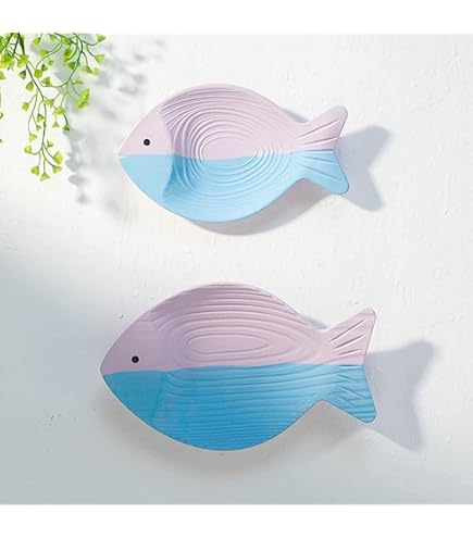5-teilige Wanddekoration Aus Holz Mit Fisch-Motiven | Nautische Strand-Deko Für Küste & Badezimmer – Vintage-Look