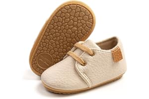 RVROVIC Baby Boys Girls Sneakers Anti-Slip Oxford Loafer Flats Infant Toddler PU Leather Soft Sole Baby Shoes