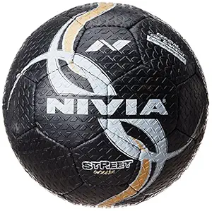 Nivia Street Rubber Football, Size 5 (Black)