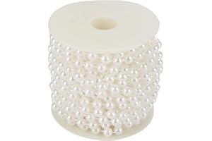 SEYOO Mutuer Pearl Beads String Chain Garland, 10m/roll Grinding Pearl Wire Beads Garland String DIY Wedding Decoration for Party Home Decoration 8mm (White)