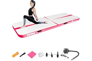 CCLIFE Air Track Tappetino Ginnastica Artistica 1/3/4/5m 10/20cm Air Roller Air Barrel con Borsa il Trasporto Pompa aria Casa Yoga Palestra Formazione Cheerleading Φ60/Φ90 Blu-verde/Verde/Blu/Rosa