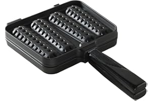 Nordic Ware Waffle Dippers Pan, Cast-Aluminium Waffle Frying Pan, Waffle Pan for 4 Waffles, Mini Waffle Maker - Black
