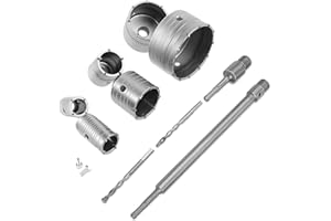 YOSOO HEALTH GEAR Corona Hormigon, Juego de 10 Coronas de Sierra de Hormigón, Juego de Taladros de Núcleo TCT, Sierra de Corona SDS para Hormigón,Juego Corona Hormigon 6 brocas: 35 mm 40 mm 50 mm 65 mm 80 mm 110 mm