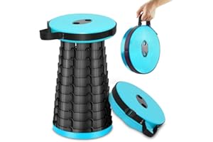 BEST OF SIGNATURE COLLECTION Portable Telescopic Stool - Sturdy Retractable Folding Chair - Collapsible Telescoping Seat with Anti-Slip Bottom - Lightweight camping, BBQ, Travel, Hunting, Fishing Telescope Stools (Green)