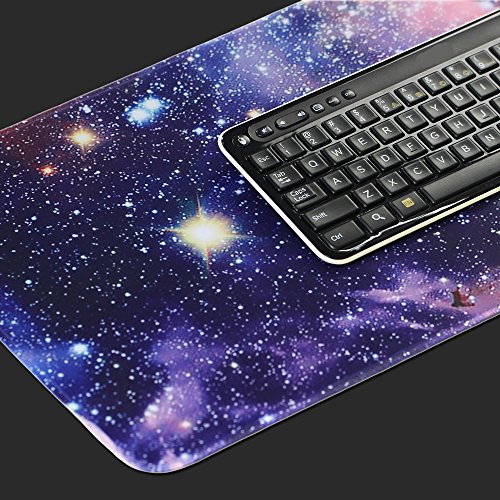 Lizimandu Alfombrilla de rat  n Gaming Extended Mundial Mapa Mousepad eu insmax XXL juego grande a prueba de agua alfombrilla de rat  n 2 mm de espesor 31 5  x11 8  coj  n de rat  n  Base de goma antideslizante con los bordes cosidos - Velocidad y Control  Gran Borde Negro 800 X 300 X 2 mm Cielo Estrellado Starry Sky 