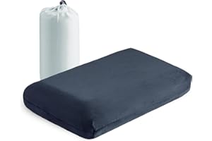 YOUR MOON Camping Memory Foam Pillow, Compressible Travel Pillow for Sleeping, Portable Backpacking Hammock Camp Pillows for Hiking&Car, Medium Firm Neck Support Pillows (Dark Gray)
