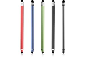 Andibro Długopis do ekranów dotykowych, 5 sztuk, 2 w 1, uniwersalny rysik Stylus Touch Pen do telefonów komórkowych, do tabletów, bardzo czułych, kompatybilny ze wszystkimi smartfonami