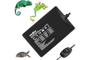 FENYW Reptil Heizmatten Terrarium Heizmatte mit Thermostat,23W Einstellbar Wärmematte Terrarium, Reptilienwärmematte Einstellbar Reptile Wärmekissen für Schildkröte Schlangen Eidechse (20X30cm)