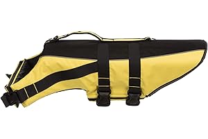 TRIXIE Dog Life Jacket L: 55 cm (up to 36 kg) Neon Yellow - Quick-Drying Life Jacket Dog with Rescue Handle for More Safety During Water Activities such as Boat Trips & SUB - 30128