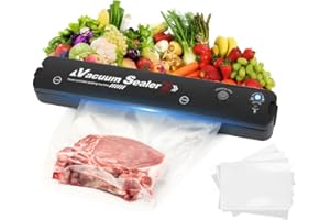 ZOYDP Vacuum Sealer Machine, Vacuum Food Sealer Machine, Vacuum Packing Machine with 50 Vacuum Sealer Bags, Automatic Vacuum Sealer for Food Preservation, One-Touch Sealing for Sous Vide Cooking