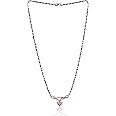 Nilu's Collection American Diamond Rose Gold Plated Designer Mangalsutra Pendant for Girls and Women (With Chain) (Style 1)