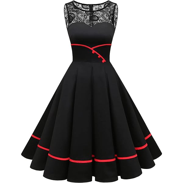 50er Jahre Kleider Damen 60er Jahre Swing Knielang Rockabilly Kleider Midi Polka Dot Partykleid Retro A Linie Halter Abendkleid Kleid Hepburn Stil Sommer Skaterkleid