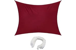 jarolift Sonnensegel Rechteckig, Wasserdicht, Sonnenschutz Sichtschutz für Terrasse Garten Balkon, Polyestergewebe 300 x 200 cm, Weinrot