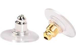 OUTUS 100 Pares de Tapones de Pendiente de Bala con Espaldas de Pendiente de Seguridad, Plateado y Dorado