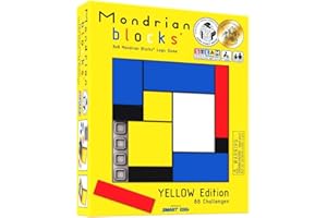 Mondrian Blocks Multi Award Winning Puzzle Game, Brain Teaser, Kompaktes Reisespiel an Bord, Yellow Edition