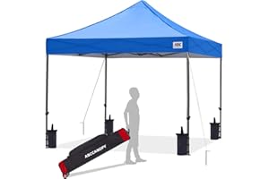 ABCCANOPY 3x3M Fully Waterproof Pop Up Gazebo With Upgraded Roller Bag, 4 Weight Bags, Stakes and Ropes(Blue)