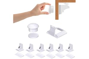 Yeqqzq Child Safety Magnetic Cabinet Locks for Children 6 Pack+2 Keys+1 Bracket, Baby Safety Lock for Cupboards and Drawers