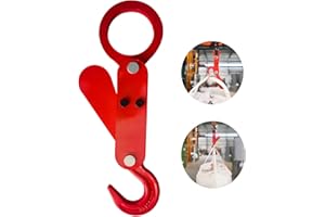 CHARON Rutschhaken, robust, automatisch, zum Heben und Transportieren, Lager-Ösenhaken, 1 Tonne, Arbeitslastbegrenzung, Ösenheberhaken, große Öffnung zum Be- und Entladen schwerer Gegenstände, Kranhaken,