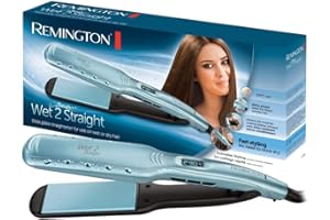 ‎REMINGTON Remington Glätteisen breit Wet2Straight(für Nass-und Trockenanwendung-zum Trocknen & Glätten der Haare, Hitzeaktivierten Anti-Frizz-Mikrowirkstoffe), LCD-Display, 140-230°C, Haarglätter S7350, Türkis