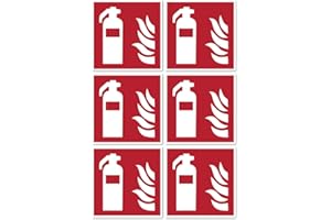 HAVATI Feuerlöscher Brandschutzzeichen: F001 - DIN EN ISO 7010 / ASR A1.3 - Aufkleber: 5 cm, 6 Stück