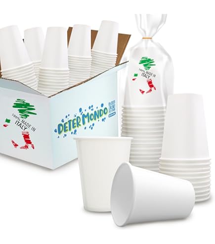 Bicchieri Di Carta Biodegradabili 200 Ml - Made In Italy Per Bevande Calde E Fredde