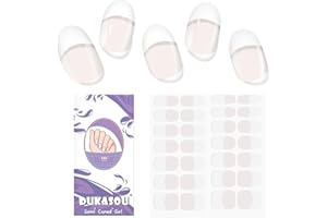 DUKASOU Nagelfolie UV Härtend - 28 Stück Nagelfolie French UV Gel Nagelfolien Selbstklebend Gel Nail Sticker French Tip UV Gel Strips Nagellack Aufkleber DIY für Damen(Jelly Ombre)