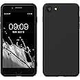 kwmobile Case Compatible with Apple iPhone SE (2022) / iPhone SE (2020) / iPhone 8 / iPhone 7 Case - Slim Protective TPU Silicone Phone Cover - Black Matte