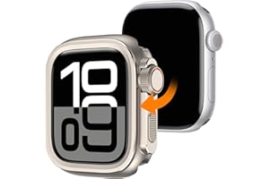 Dolstrap 2 in 1 Rugged Metal Case Compatible with Apple Watch Series 11/10 46mm, Turn 46mm into Ultra 3/2/1 Seamlessly Bumper Protector Case with Watch Crown + Back Cover for iwatch, Titanium