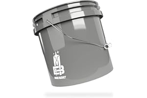 MAGIC BUCKET | Seau de lavage pour voiture gris | 13 litres env. 13 litres | Compatible avec Grit Guard, Detail Guardz Dirt Lock, Chemical Guys Dirt Trap, Gamma Lids Couvercle