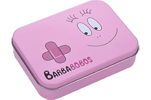 MEVSIM STORE Bababobos Pansements Enfants Produit sous licence - Boîte métal - 24 pansements - Boîte de rangement de pansements pour enfants