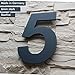 Produktbild Hausnummer 5 ( 17cm Ziffernhöhe ) in Anthrazit-grau, aus massiven 6mm Acrylglas - Original ALEZZIO Design - Rostfrei, UV-beständig und abwaschbar, Anthrazit wie Pulverbeschichtet RAL 7016, inklusive Montagematerial und Montageschablone für kinderleichte Montage