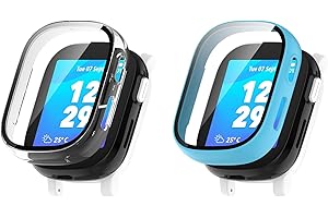 TUTUO Protective Case for XPLORA X6 PLAY Case, [Pack of 2] All-Round Case with Screen Protector Film, Flexible TPU Full Protection Cover, Anti-Scratch Screen Protector - Transparent + Blue