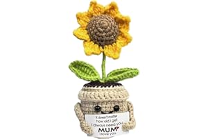 iTbxzzy Mini Birthday Gifts for Mum, Mum Gifts from Daughters and Son, Handmade Crochet Cute Small Sunflower Gifts, Gift for Mum from Daughter, Son, Mothers Day for Mum