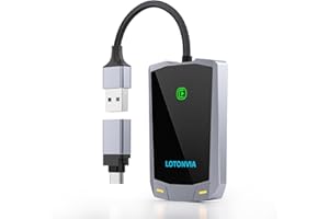 KINHANK CarPlay bezprzewodowy adapter do iPhone'a, ulepszony bezprzewodowy adapter Carplay, konwertuje przewodowy na bezprzewodowy, Plug & Play, bez opóźnień, BT5.2 i 5.8G Wi-Fi, pasuje do samochodów z 2015