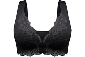 CARGIS Front Closure Beauty Back Comfy Bra,5D Shaping Push Up Seamless No Trace Beauty Back Sports Comfy Bra,Womens Casual Comfort Lace bra