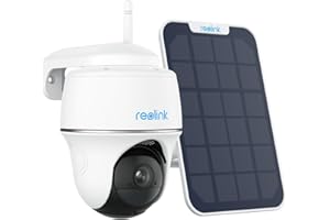 Reolink 360° PTZ Videocamera Sorveglianza Batteria Solare, 3MP Telecamera WiFi Esterno Senza Fili, Visione Notturna IR, Impermeabile, Rilevamento PIR, Audio a 2 Vie, Argus PT Lite con Pannello Solare