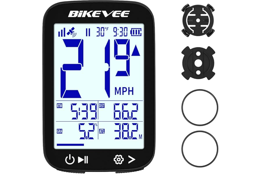 Bikevee Bike Speedometer GPS Bike Computer 2.4 Inch Wireless IPX7 Auto Start/Stop 28H Battery Road MTB