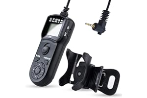 JJC Timer Fernbedienung mit Stativ Halter Klemme für Panasonic S5 S1 S1R S1H GX8 GX7 GH6 GH5 G9 G7 G6 G5 G3 G1 G10 FZ50 FZ30 FZ20 FZ300 FZ200 FZ150 FZ2000 FZ1000 FZ100 Ersetzt Panasonic DMW-RS1/RSL1