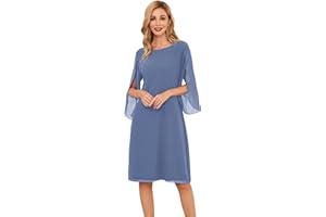 GRACE KARIN Robe d'été en Mousseline de Soie Manches 3/4 Coupe Ample de Mariée Robe de Cocktail élégante pour Soirée