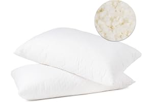 Flowen Cuscini Letto Matrimoniale e Singolo Coppia Guanciali per Dormire con Imbottitura in Fiocco, Memory Foam, Supporto Collo e Spalle, Anallergico, Federa Poliestere Traspirante