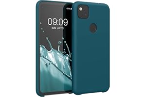kwmobile Carcasa Compatible con Google Pixel 4a Funda - Case TPU y Silicona antigolpes - Apto Carga inalámbrica - petróleo Mate