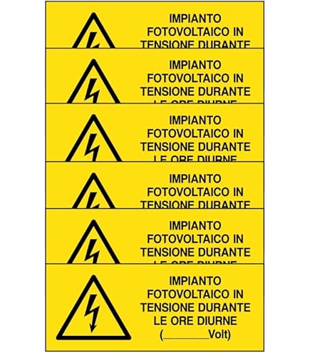 Cartello Segnaletico Impianto Fotovoltaico - 20x31 Cm In Alluminio - Resistente Agli Agenti Atmosferici