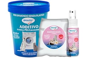 Amami BEAUTY Smapiu' Pet Elimina Peli Additivo Biancheria per Lavatrice + Igienizzante Zampe Detergente Antibatterico per Animali, con Spugna