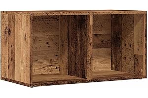 vidaXL lp storage box - engineered wood cabinet 69.5x34x36 cm transport case with sturdy back for records and versatile home/office use