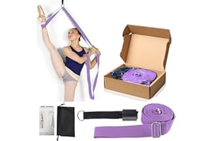 KimDaro Leg Stretcher, Door Flexibility & Stretching Leg Strap - Great for Ballet Cheer Dance Gymnastics or Any Sport Leg Stretcher Door Flexibility Trainer Premium Stretching Equipment (Purple)
