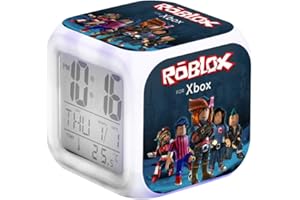 R-timer Roblox LED Light Up Wecker Light Nightlight Zubehör-Zeit, Temperatur, Alarm, Datum (Roblox-D)