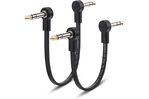 Shaevle TRS gitarrpatchkabel 1/4 tum rätvinklig effekt pedalsladd, ljudfri pedalbräda patchkablar, stereo TRS-effekt patchsla