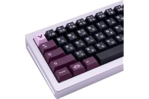 ‎JOLINTAL JOLINTAL 130 Tasten Schwarz Lila Japanisch Tastatur Tastenkappen, Dye Sub PBT Cherry Profile Keycaps für Mechanische Gaming Tastaturen (QWERTY US Layout)